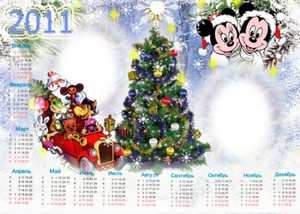 Детский календарь для Photoshop на 2011 год