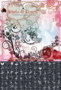   Photoshop - Hearts and Roses