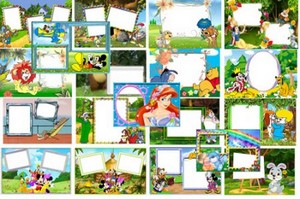 Набор детских рамок для фотошоп – Мультипликационные герои