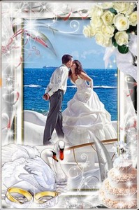 Свадебная рамка для Фотошопа – Свадебный поцелуй