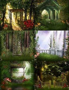 Arbors in the woods backgrounds