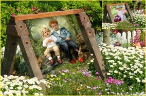 Детская рамка для Photoshop - В саду