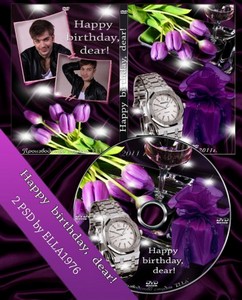 Поздравительная обложка для DVD и задувка на диск - С днем рождения,любимый ...
