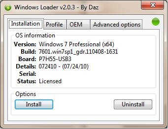 Windows Loader 2.0.3 by Daz
