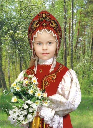 Шаблон для девочки в русском - народном костюме