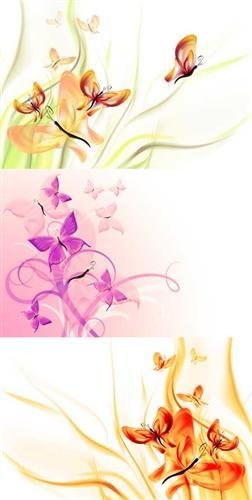 Butterflies and Flowers - Backgrounds