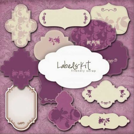Скрап-набор - Фиолетовые Лейблы / Scrap kit - Labels kit