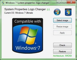 Windows 7 System Properties Logo Changer 0.6 [Eng]