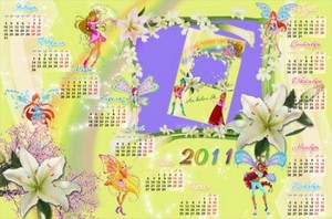 Рамка и рамка - календарь на 2011 год для фотошоп - Winx