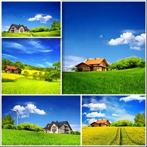       -  | Houses and green nat ...