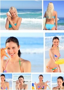 Девушки на пляже - растровый клипарт | Girls on the Beach