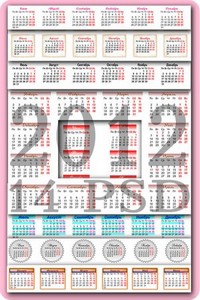 14 календарных сеток на 2012 год