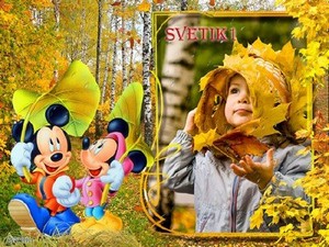 Детская рамка для фотошопа - Осень с Микки