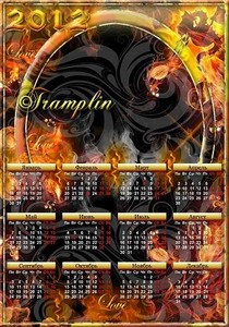 Календарь-Рамка  2012  - Меня огонь любви целует и лижет пламени язык