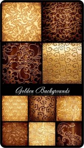 Золотые текстуры с узорами для фотошопа