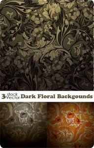 Dark Floral Backgounds Vector