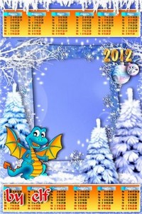 Календарь 2012 с рамкой для фото -  Зимняя сказка