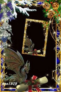 Новогодняя рамка для фотошопа – Послание от черного дракона