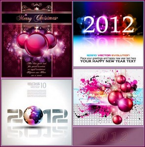 Векторная открытка - Happy New Year 2012!