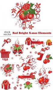 Red Bright X-mas Elements