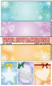     | Winter Snow Backgrounds (AI vector + TIFF in CM ...