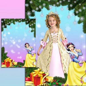 Новогодняя рамка для девочек - Принцесса Белоснежка