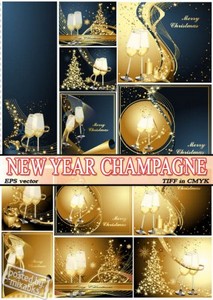   | New Year Shampagne (eps vector + tiff in cmyk)