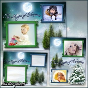 Зимняя рамка для фотошопа – Магия Рождества