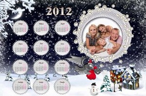 Календарь на 2012 год – Мешок денег и подарков к новому году от Дракона