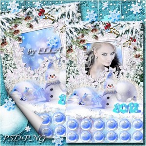 Календарь и рамка на 2012 год с симпатичными снеговичками-Скоро,скоро Новый ...