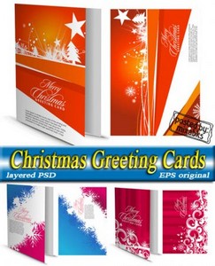   | Merry Christmas Cards (eps vector + layered PSD)