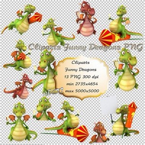 Cliparts Funny Dragons PNG -   