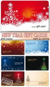 Новогодние подарочные карточки | NY Gift Cards (eps vector + tiff in cmyk)