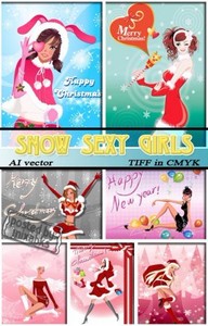   | Snow Sexy Girls (AI vector + tiff in cmyk)