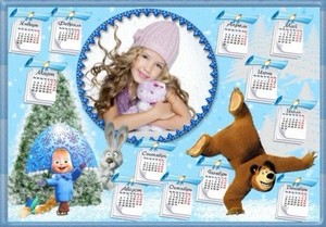 Рамка-календарь - Маша и медведь