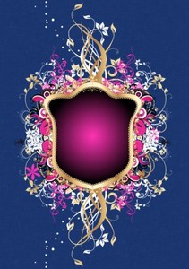 Свитковый розовый орнамент (Вектор)
