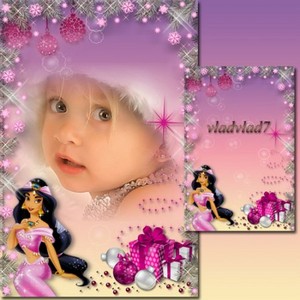 Новогодняя рамка для девочек - Принцесса Жасмин