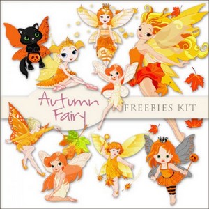 Детский скрап-набор - Осенние Феи. Scrap-kit - Autumn Fairy