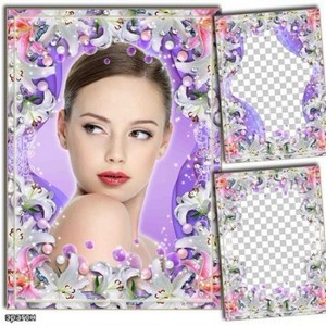 Цветочная рамка для фотошопа – Нежные лилии