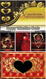      | Happy Valentine Cards (EPS vector + TIFF)