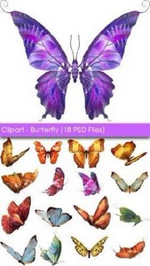 Клипарт для Photoshop - чудесные бабочки