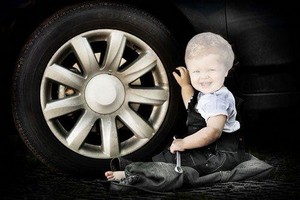 Прикольный детский шаблон для Photoshop - Начинающий автомеханик