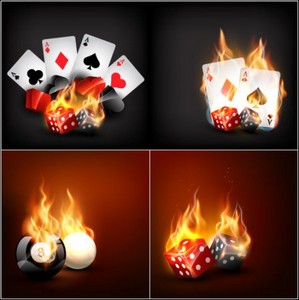 Игральные карты в огне в векторе (Playing Vector cards in the fire)