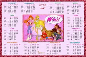 Календарь на 2012-2013 год  –  Волшебницы Винкс
