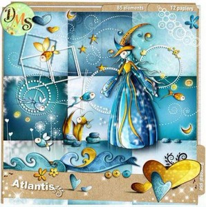 Красивый морской скрап-набор - Атлантида. Scrap - Atlantis