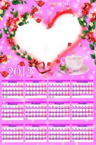 Календарь для фотошопа на 2012 год – Роза
