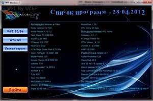 WPI for Windows 7 v.28.04.2012 by UZEF (2012/RUS)