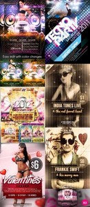 Party Flyer Template 2012 PSD Pack 6