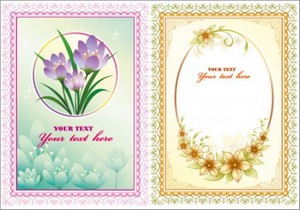 Рамки открытки с цветочными букетами (Вектор)