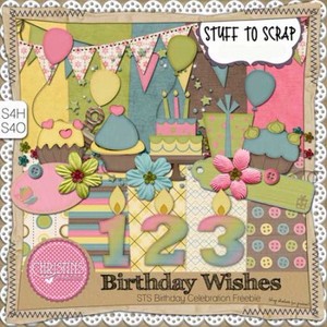 Детский скрап-набор - Пожелания в день рождения. Scrap - Birthday Wishes